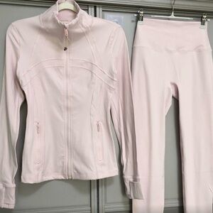 Lululemon blissful pink define jacket and leggings set